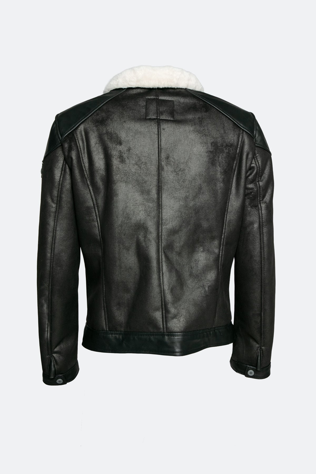 Elton Gold Colletto Shearling Style Nero Panna man Barone firenze - 5