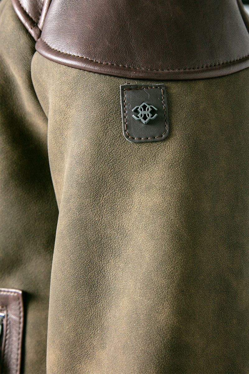 Elton Gold Colletto Shearling Style Verde man Barone firenze - 4