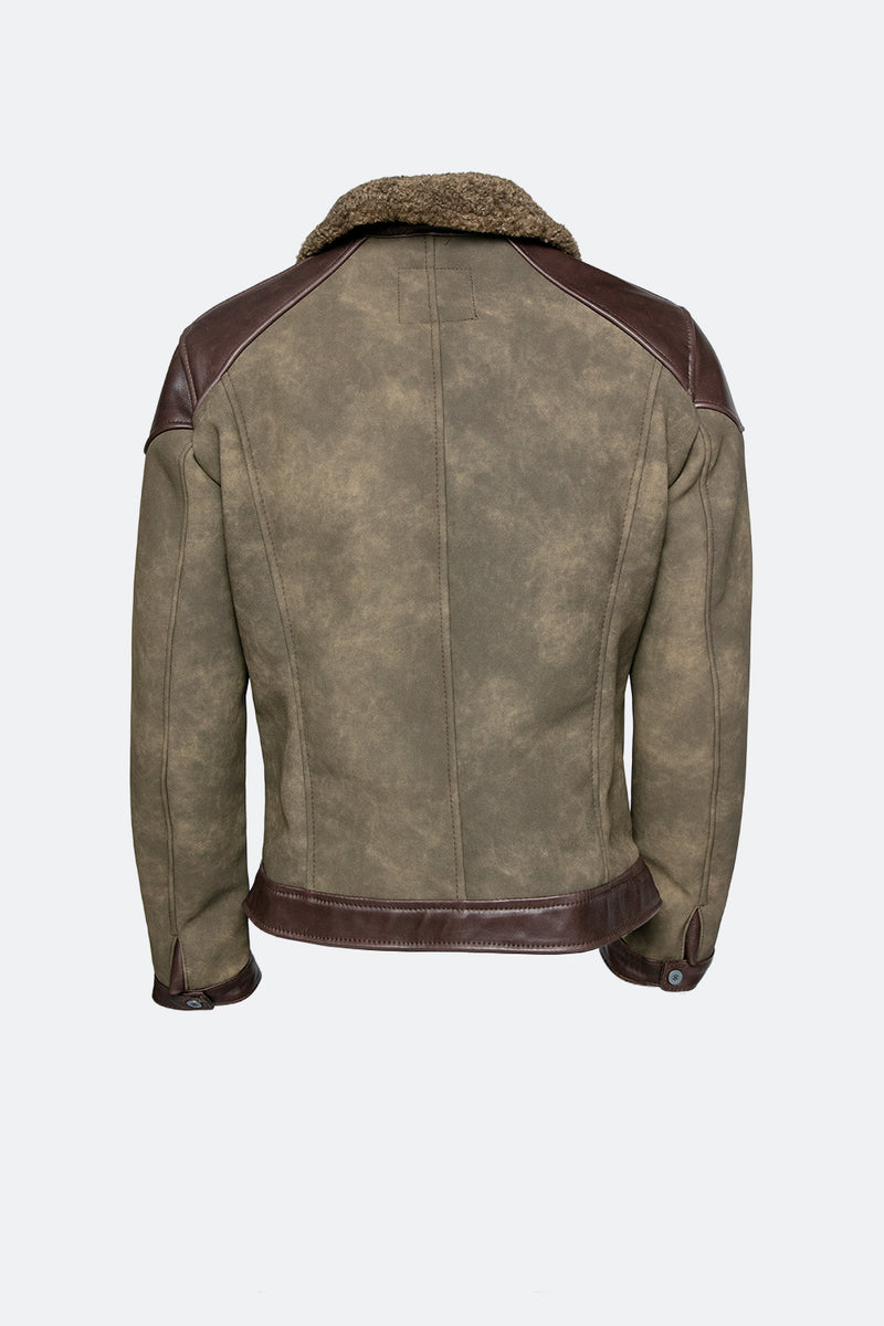 Elton Gold Colletto Shearling Style Verde man Barone firenze - 6