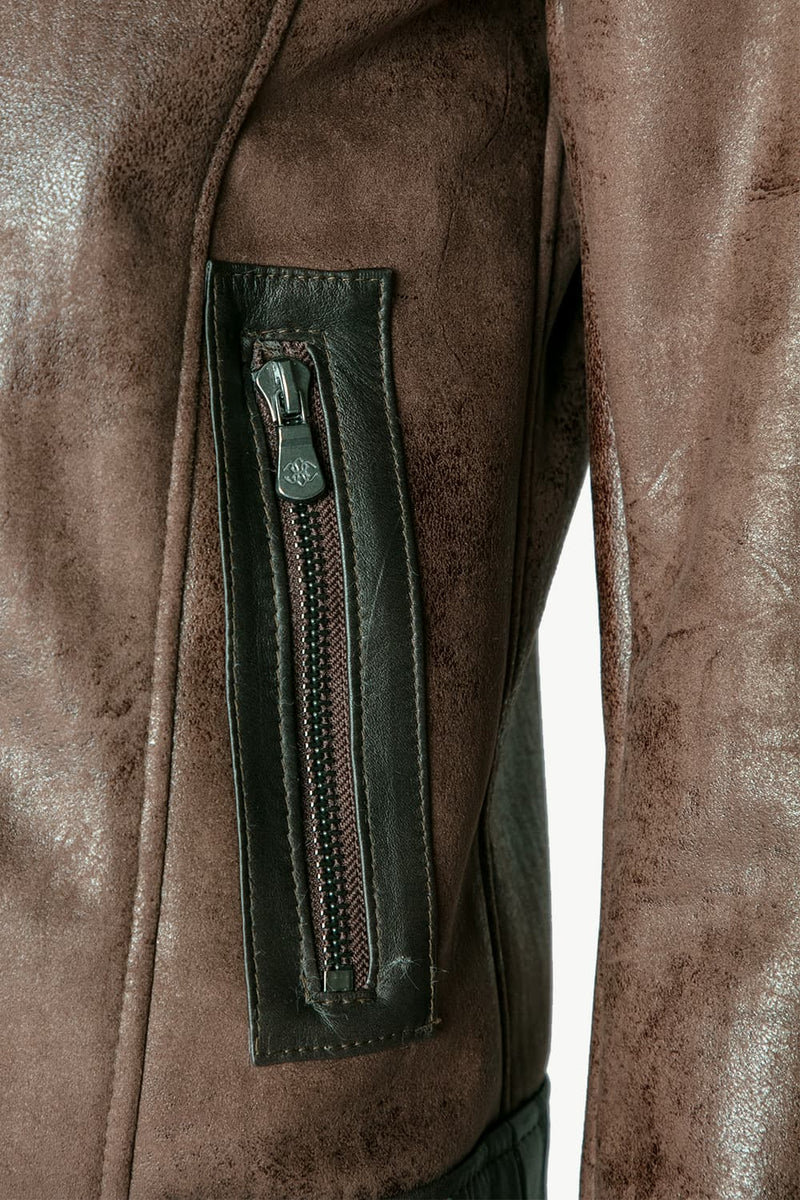 Elton Shearling Style Collar Dark Brown man Barone firenze - 7