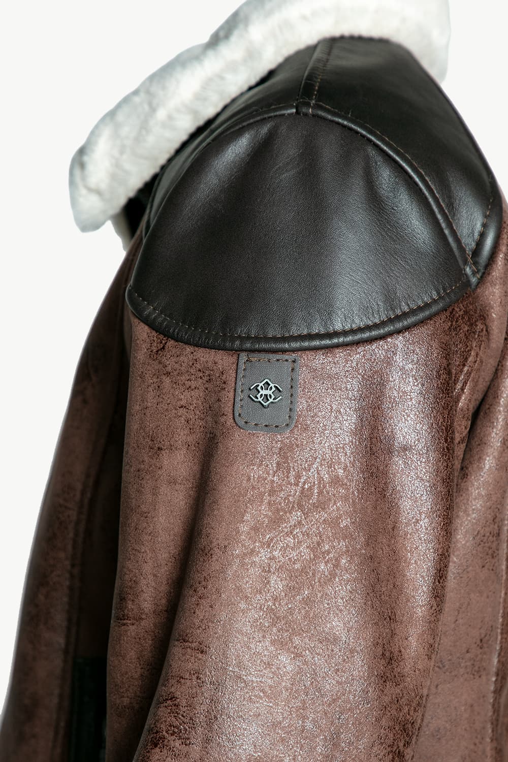 Elton Shearling Style Collar Dark Brown man Barone firenze - 11