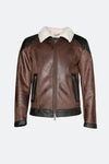Elton Shearling Style Collar Dark Brown man Barone firenze - 2