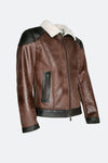 Elton Shearling Style Collar Dark Brown man Barone firenze - 5
