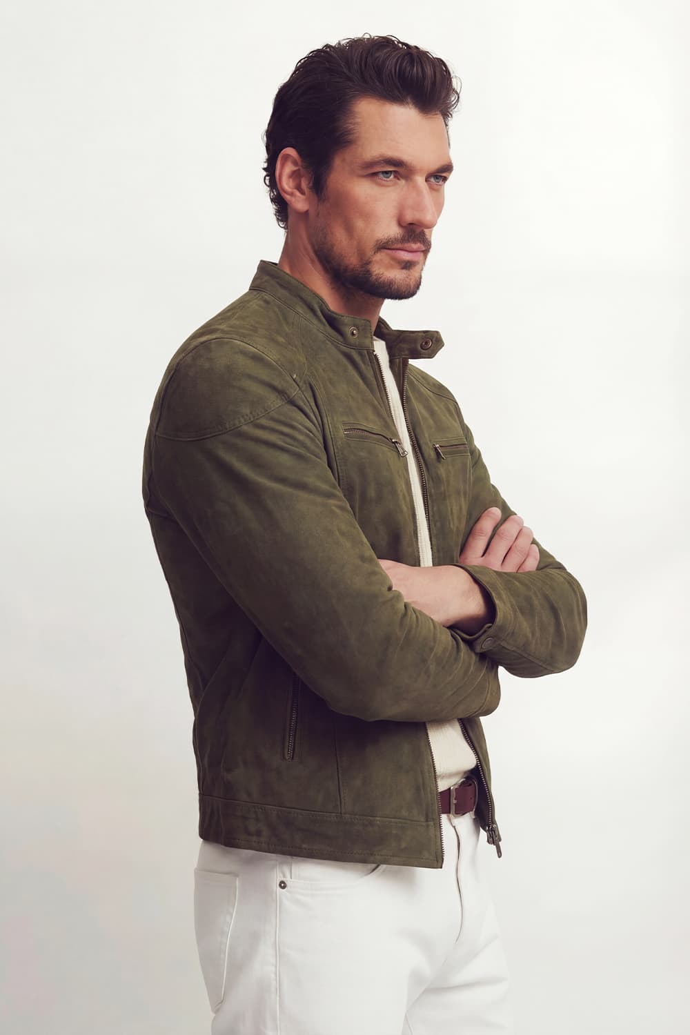 Elton Oleato Verde Giacca Uomo in vera pelle 100% Made in Italy - Barone Firenze