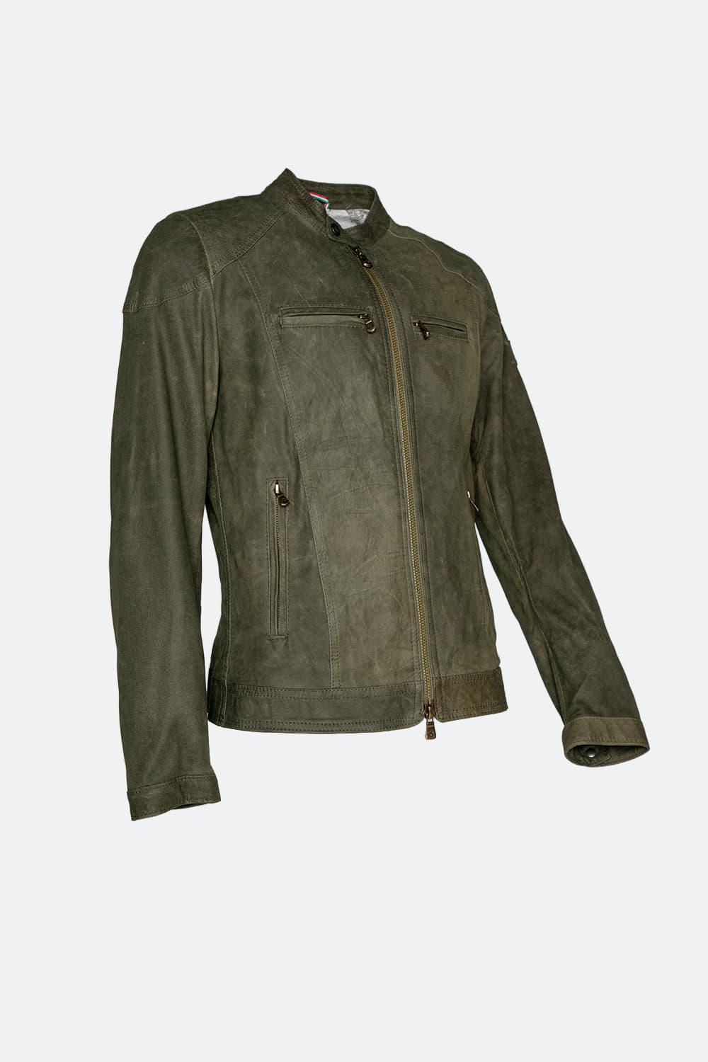 Elton Oleato Verde Giacca Uomo in vera pelle 100% Made in Italy - Barone Firenze