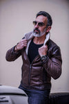 Elton Shearling Style Collar Dark Brown man Barone firenze - 8