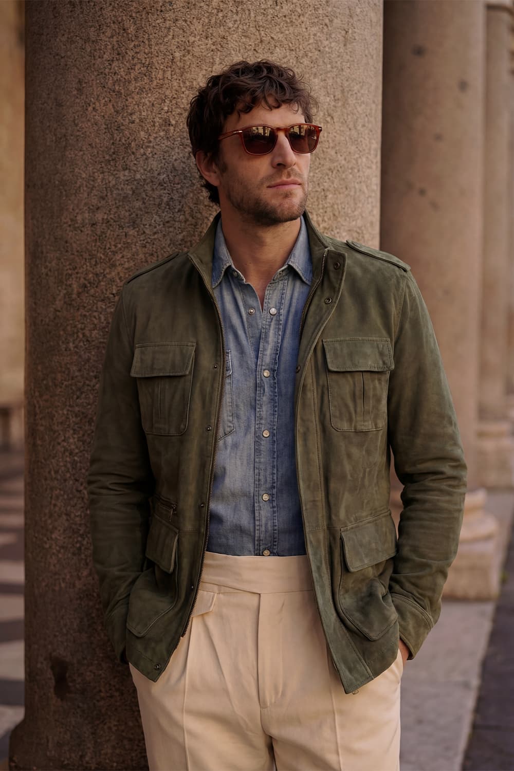 Francesco Oleato Verde 100% vera pelle Made in Italy - Barone Firenze