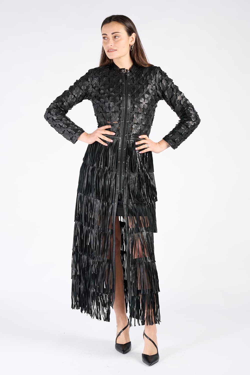 Long Leaves Jacket with Zip donna Barone firenze - 1