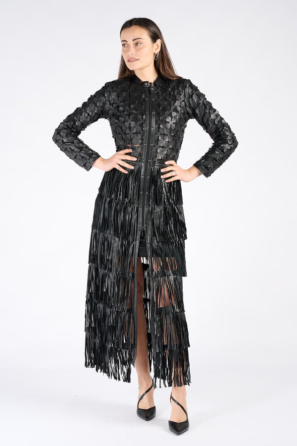 Long Leaves Jacket with Zip donna Barone firenze