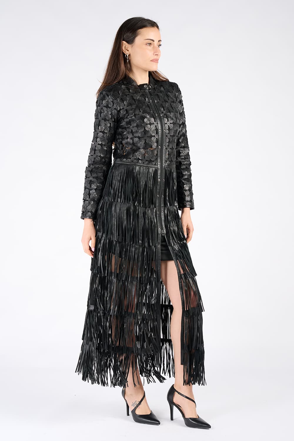 Long Leaves Jacket with Zip donna Barone firenze - 3