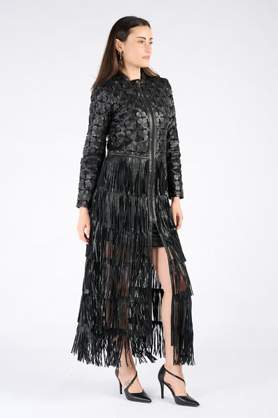 Long Flowers and Fringes Jacket