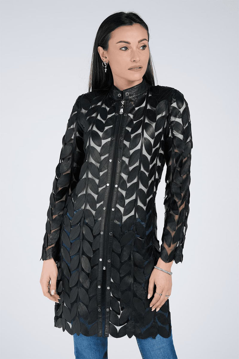 Long Leaves Jacket with Zip donna Barone firenze - 2