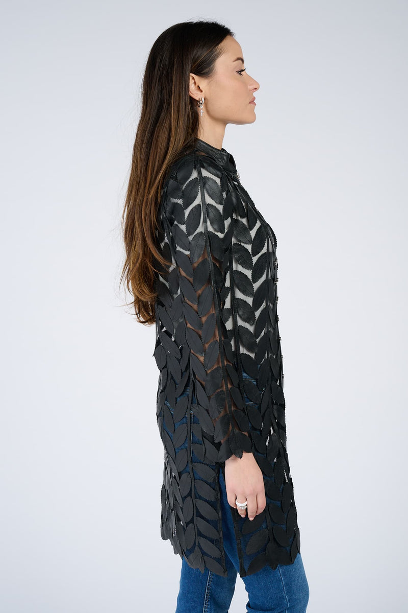 Long Leaves Jacket with Zip donna Barone firenze - 4