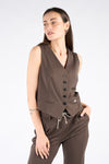 Star women's Vest Dark Brown donna Barone firenze - 1