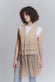 Embroidered Leather Vest Tan woman Barone firenze - 1
