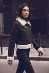 Ginevra Black Shearling Style  woman Barone firenze - 3