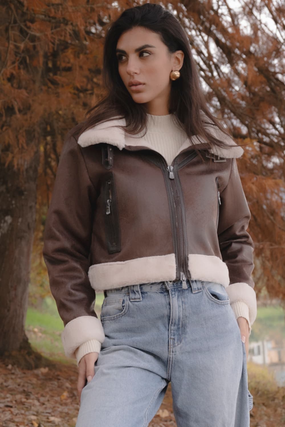 Ginevra Shearling Style giacca donna Made in Italy - Barone Firenze