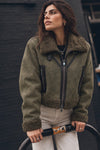 Ginevra Shearling Style Verde woman Barone firenze - 1