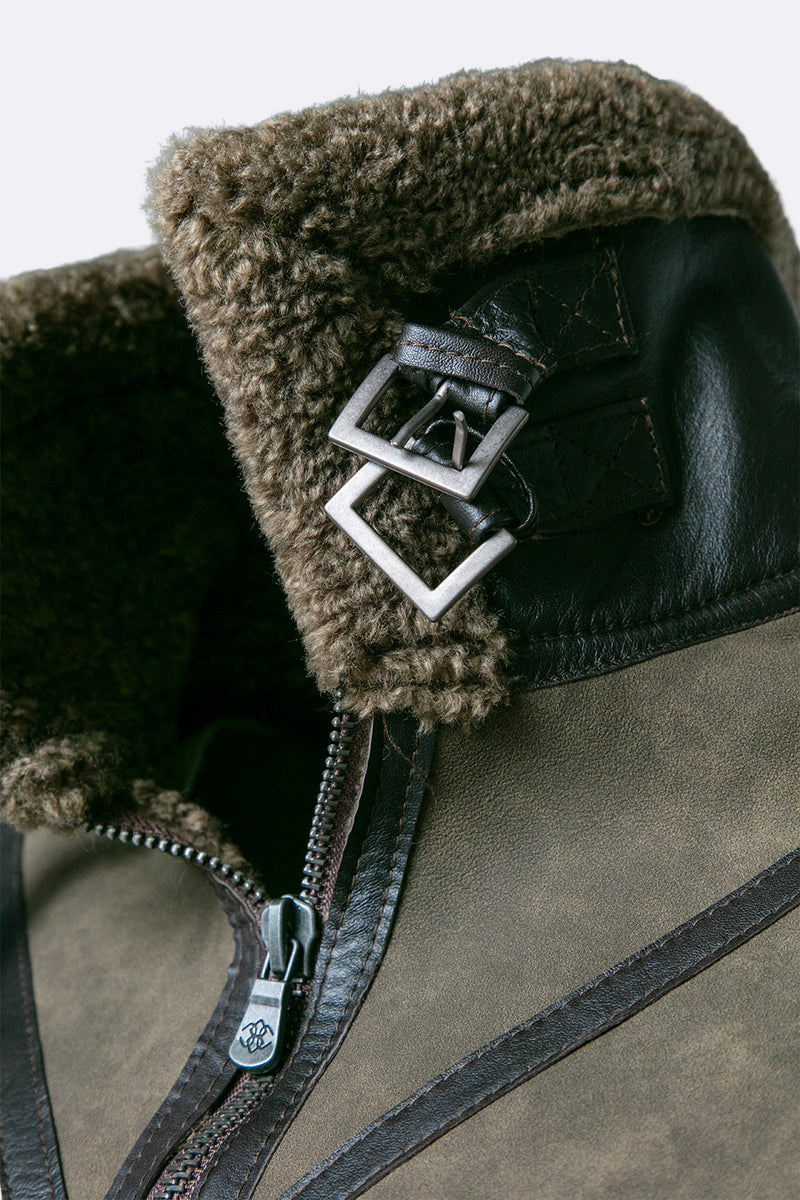 Ginevra Shearling Style Verde woman Barone firenze - 5
