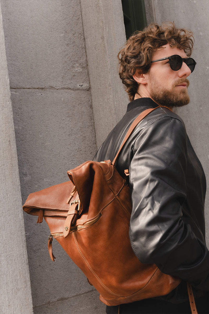 Grosseto Tan Backpack unisex Barone firenze - 4