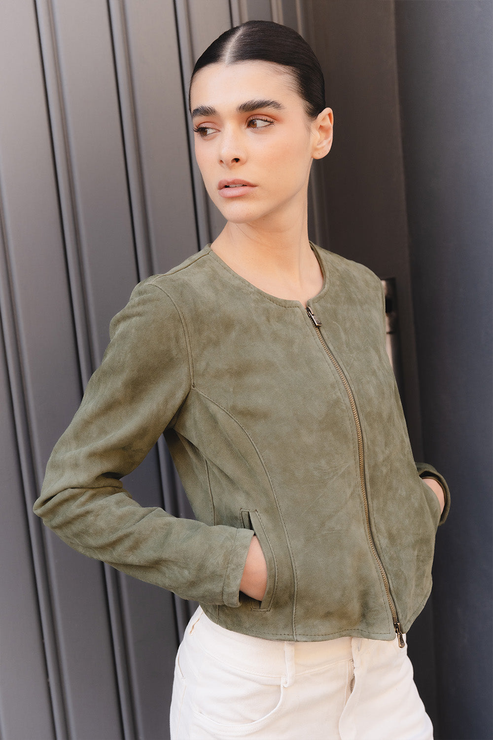 Ire Corto Camoscio Verde woman Barone firenze - 1