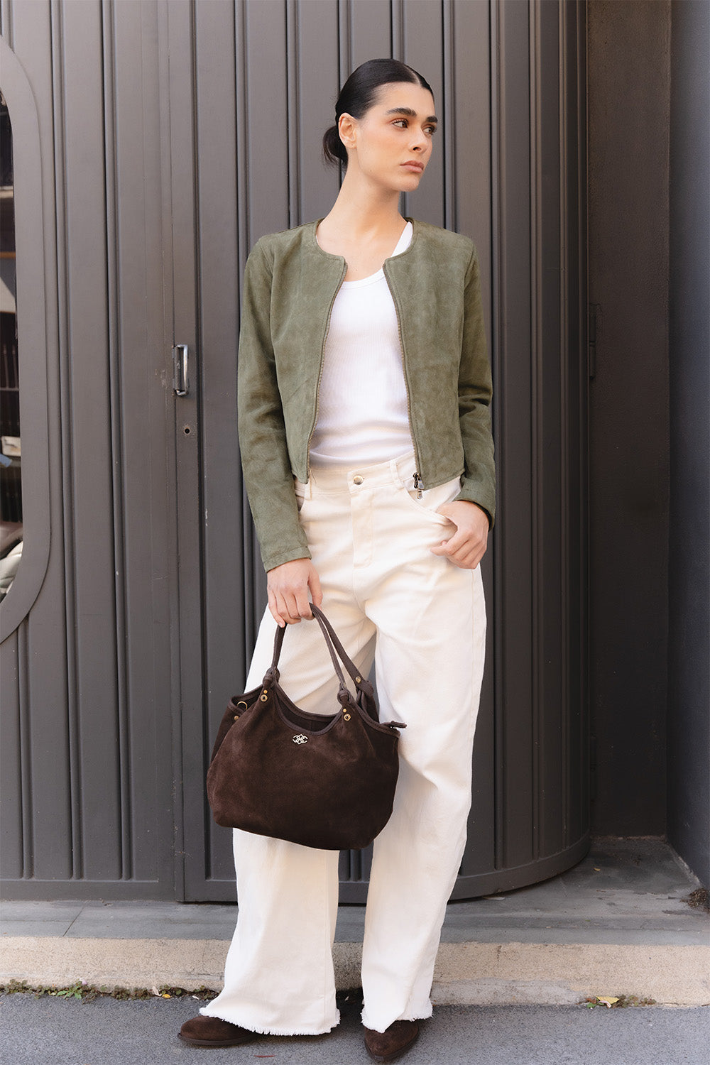 Ire Corto Camoscio Verde woman Barone firenze - 3