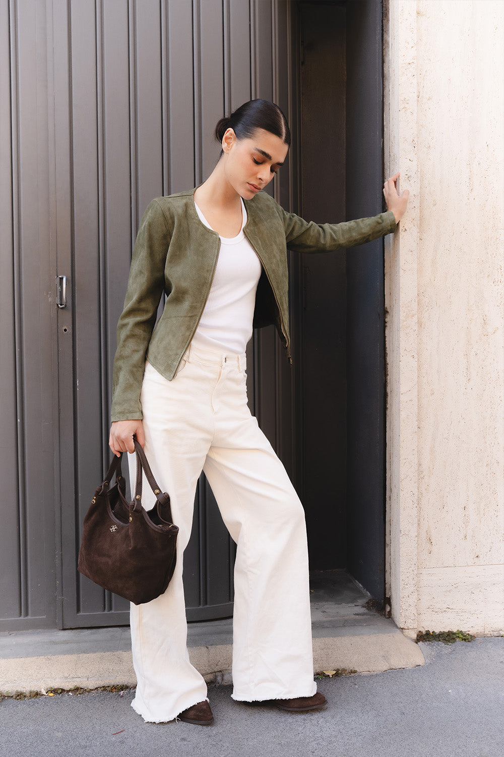 Ire Corto Camoscio Verde woman Barone firenze - 5