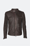 Michele Leather Jacket with Stitching uomo Barone firenze - 2