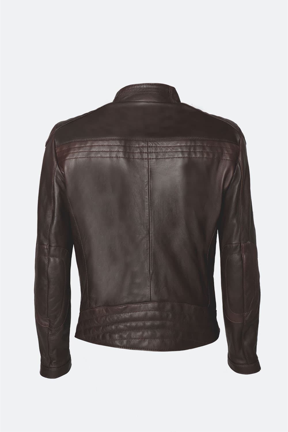 Michele Leather Jacket with Stitching uomo Barone firenze - 8
