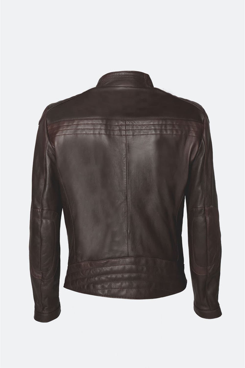 Michele Leather Jacket with Stitching uomo Barone firenze - 8