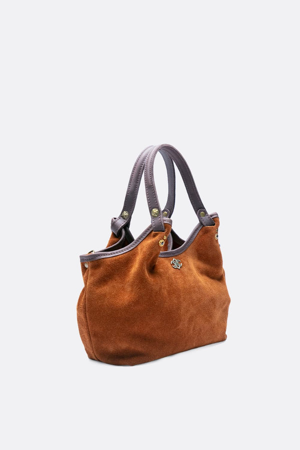 Pienza Bicolor in Leather Brown woman Barone firenze