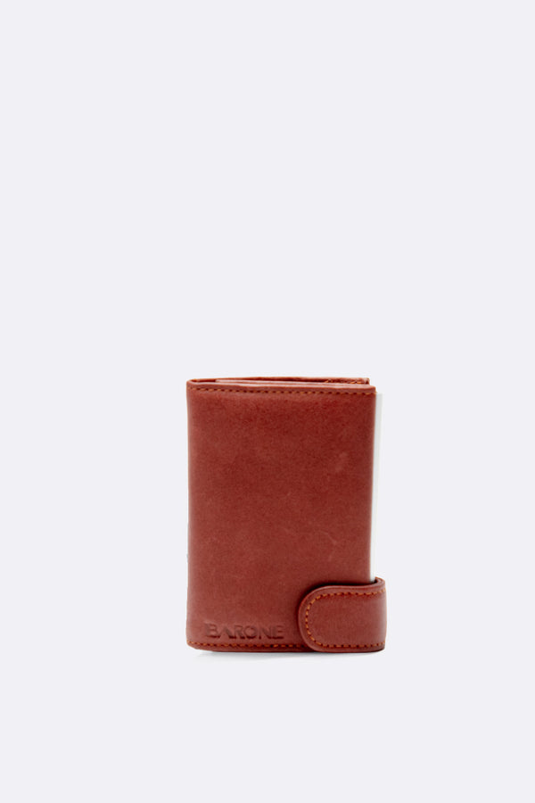 Double Card Holder for Men, Cognac man Barone firenze