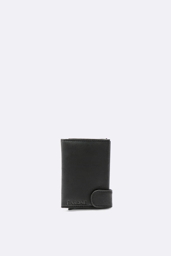 Double Card Holder for Men, Black man Barone firenze