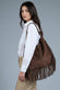 Prato Suede in Leather Dark Brown woman Barone firenze - 6