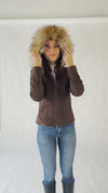 Sofia Oleato with Hood Fur Dark Brown donna Barone firenze - 10
