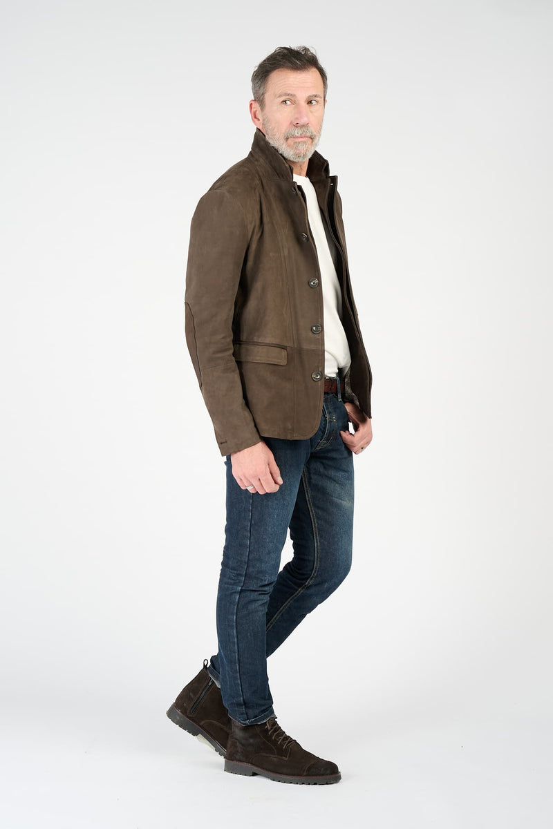 Renga Nubuck Dark Brown uomo Barone firenze - 6