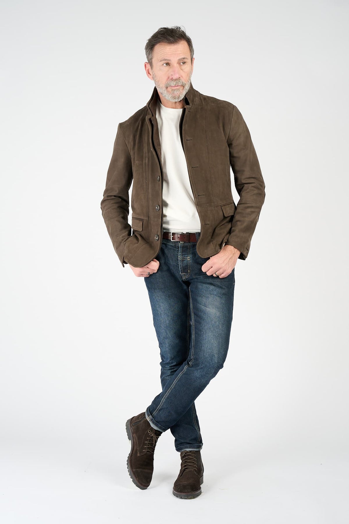 Renga Nubuck Dark Brown uomo Barone firenze - 12