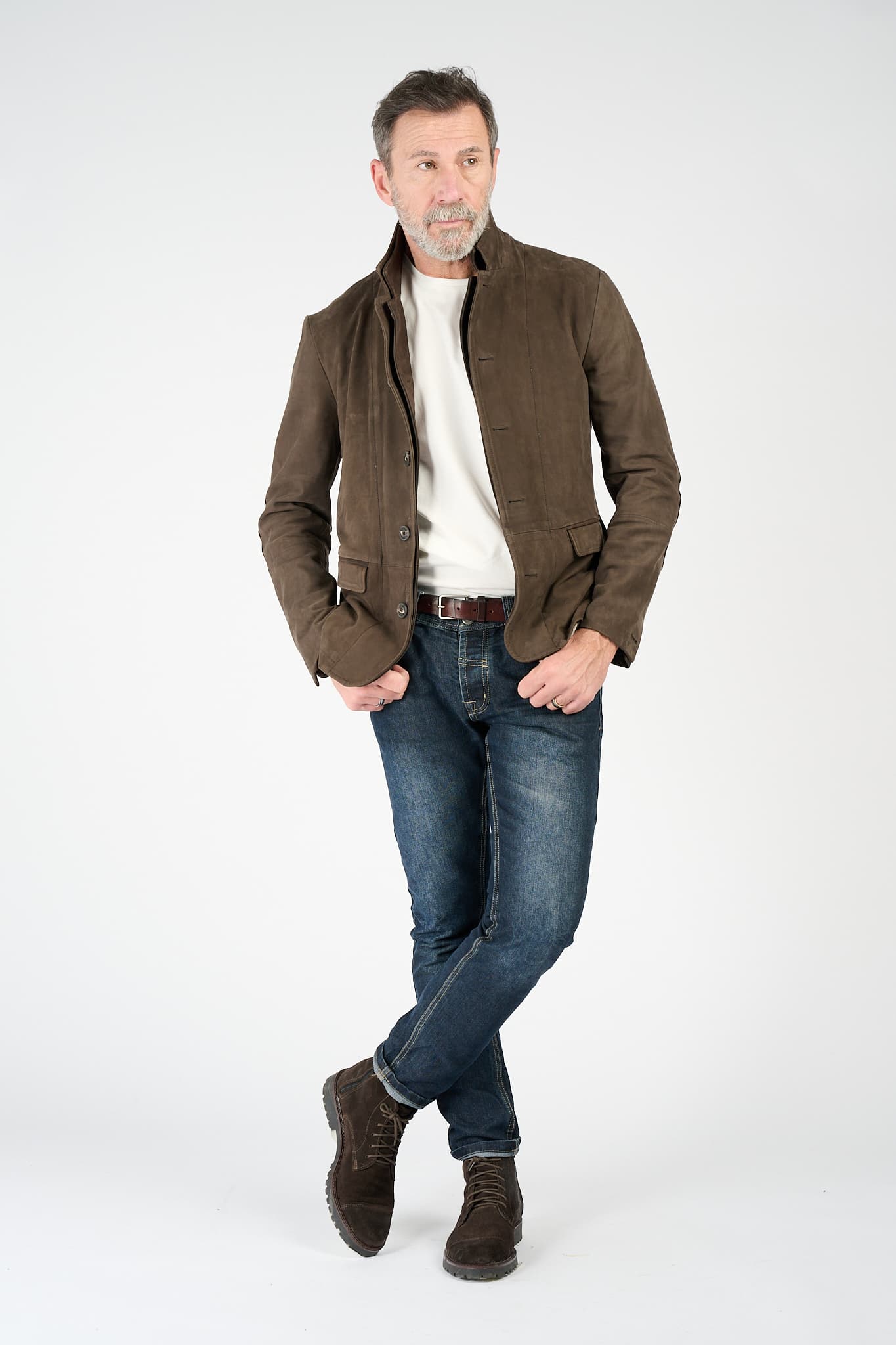 Renga Nubuck Dark Brown uomo Barone firenze - 12