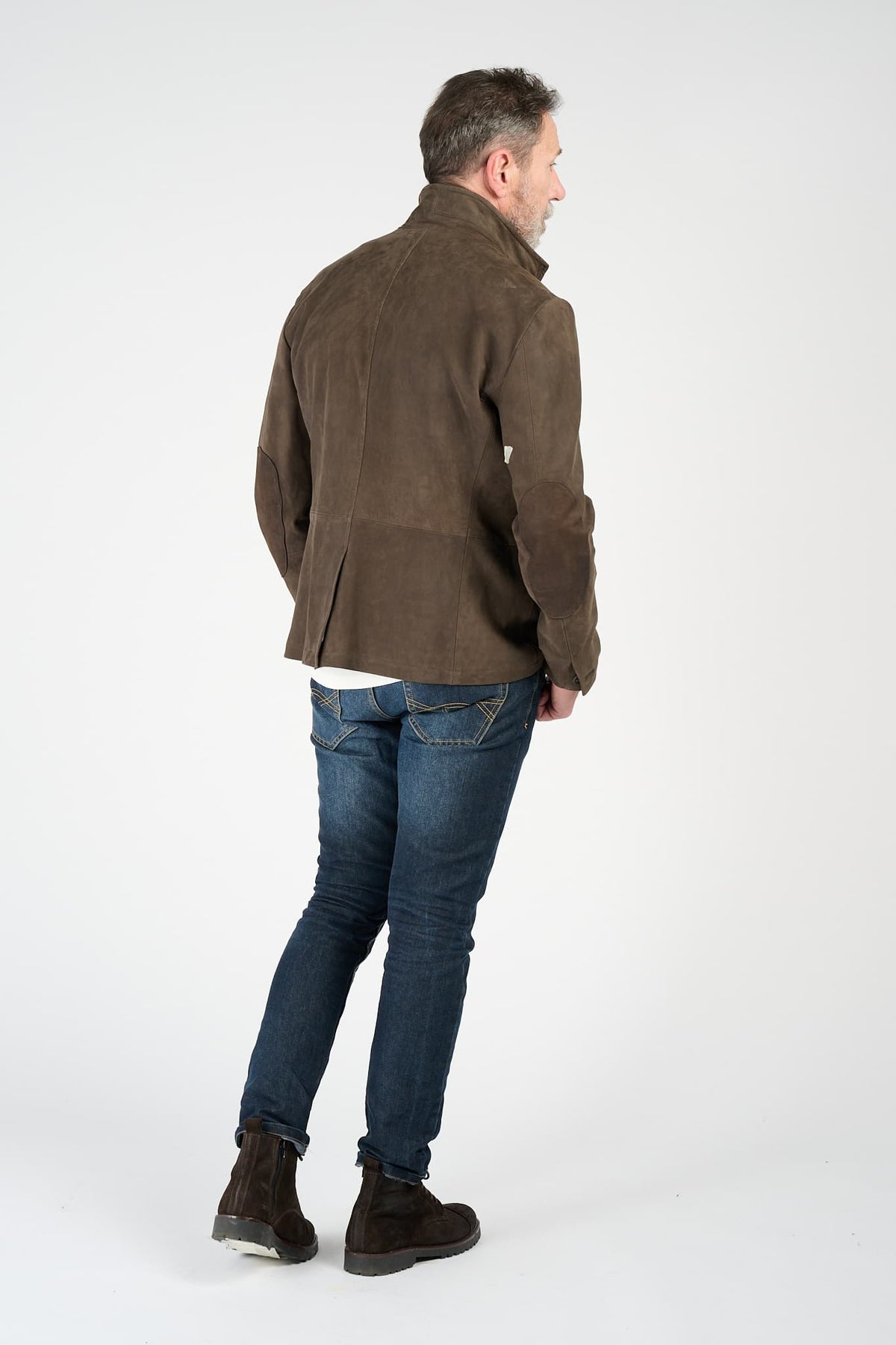 Renga Nubuck Dark Brown uomo Barone firenze - 14