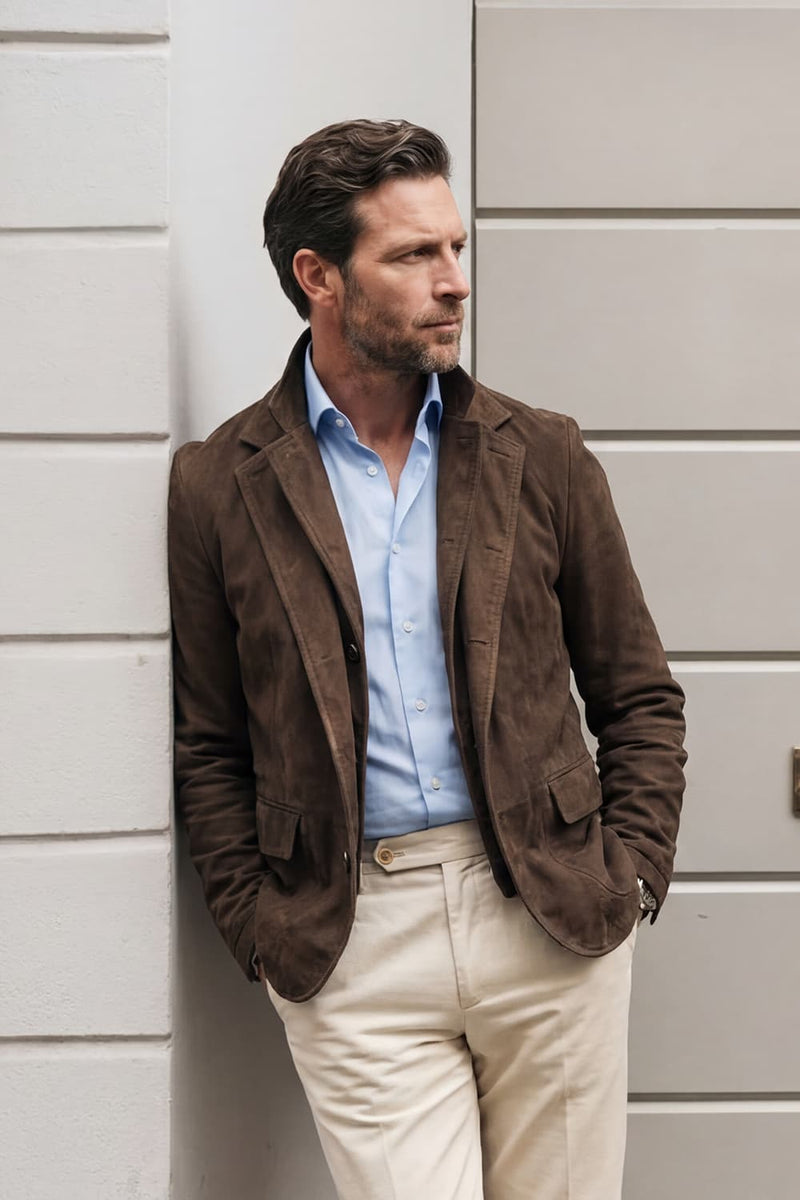 Renga Nubuck Dark Brown uomo Barone firenze - 3