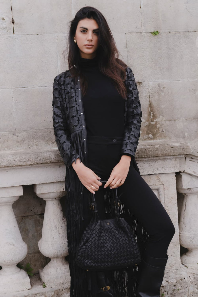 Long Leaves Jacket with Zip donna Barone firenze - 2