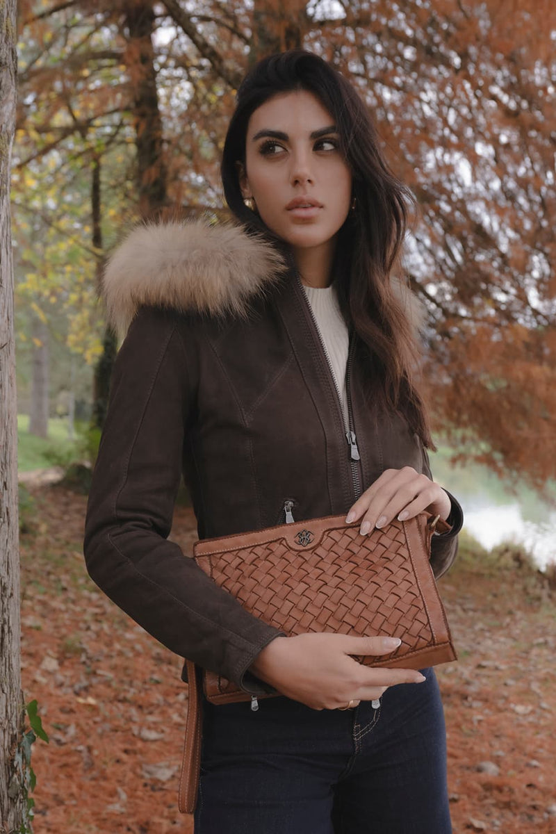Sofia Oleato with Hood Fur Dark Brown donna Barone firenze - 5