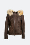Sofia Oleato with Hood Fur Dark Brown donna Barone firenze - 2