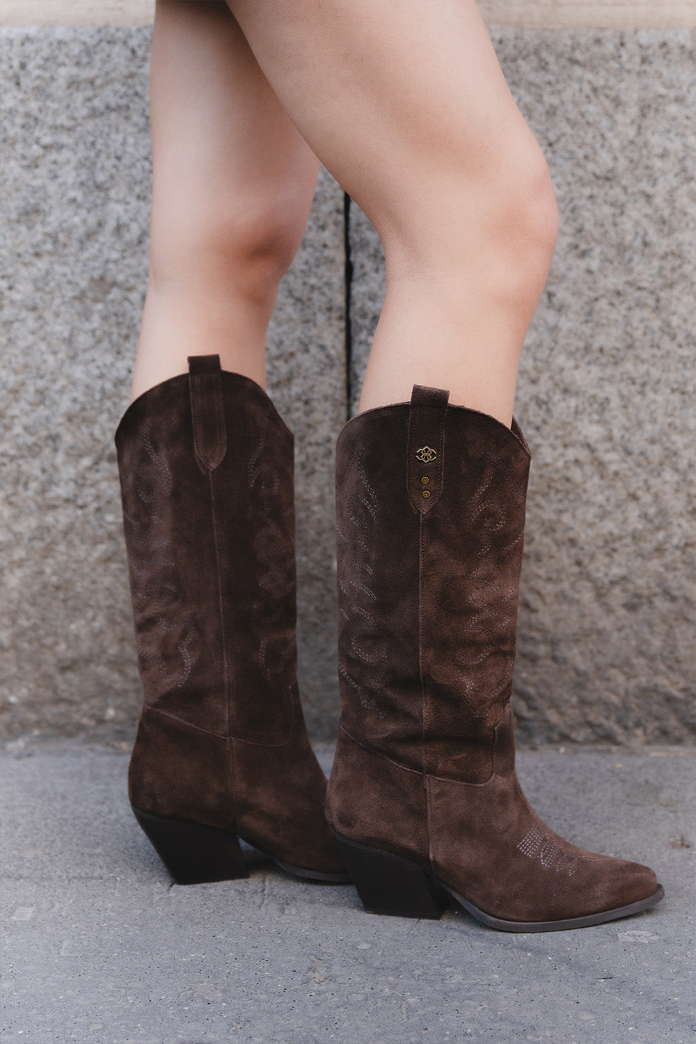 Dante Suede Cowboy Boots in Dark Brown woman Barone firenze - 2