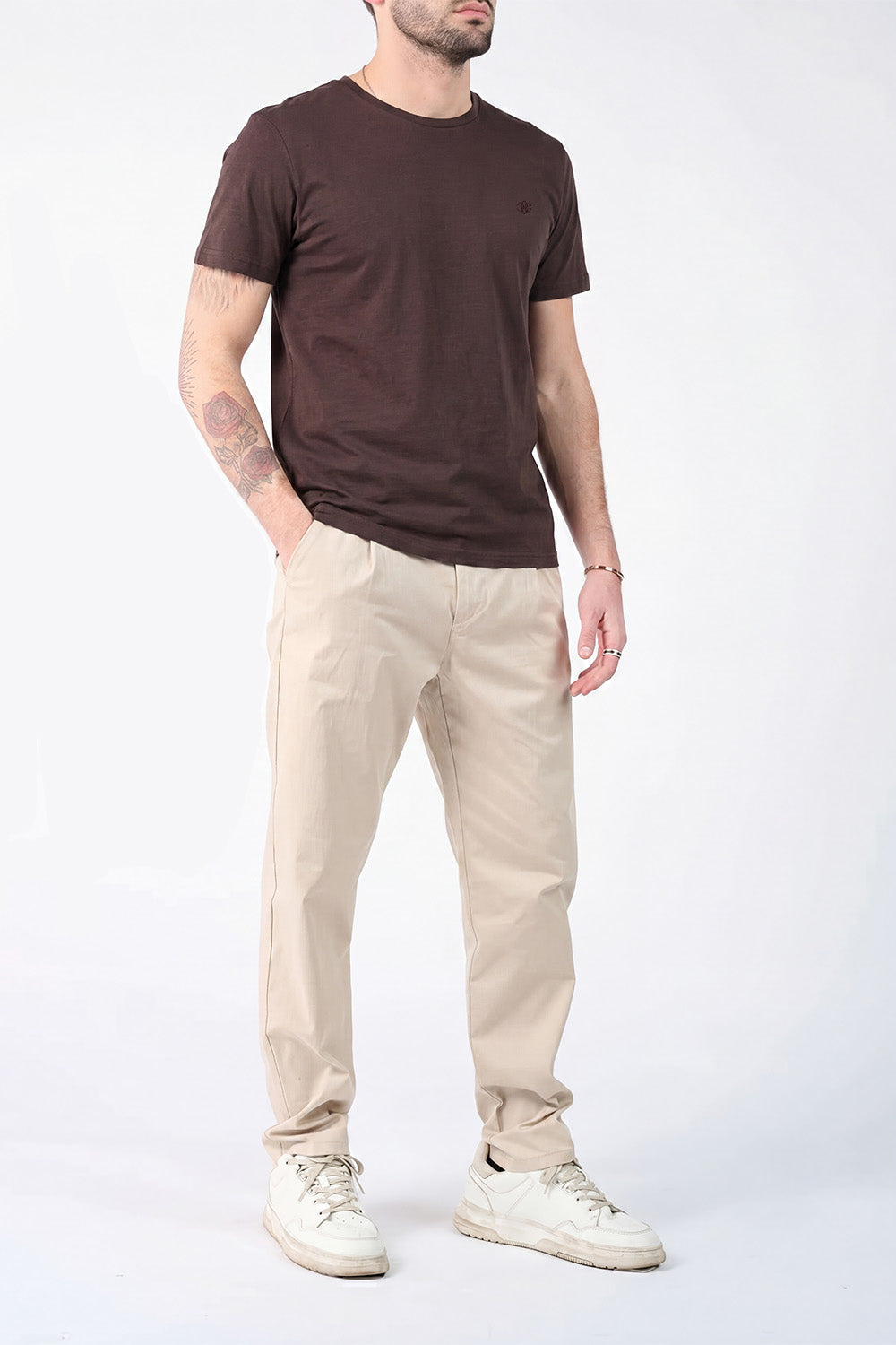 T-shirt Barone Ricamo Fronte Cioccolato man Barone firenze - 2