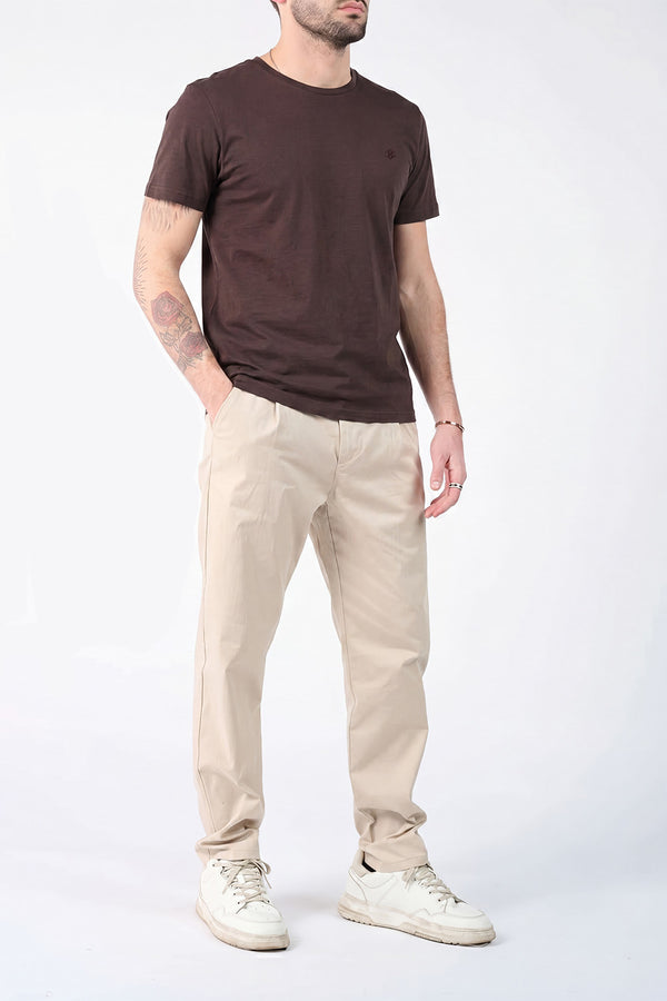 T-shirt Barone Ricamo Fronte Cioccolato man Barone firenze