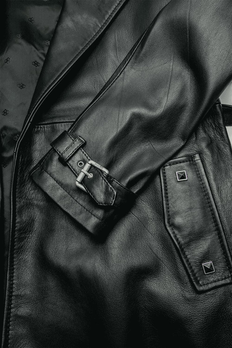 Studded trench coat donna Barone firenze - 8