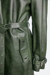 Green Studded Trench Coat donna Barone firenze - 7