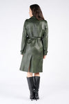 Green Studded Trench Coat donna Barone firenze - 9