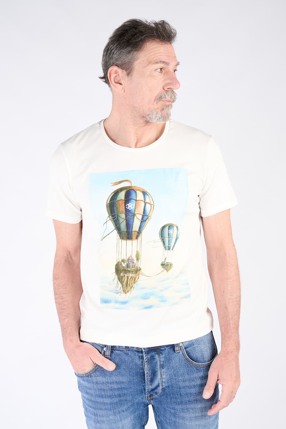 Men's Balloon Print T-Shirt uomo Barone firenze - 1